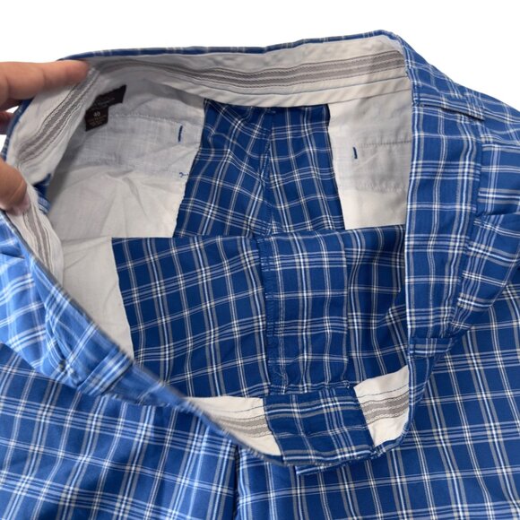 Greg Norman For Tasso Elba Mens Blue Plaid Golf Shorts Size 40 Polyester - Picture 8 of 10